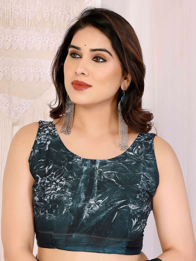 women floral printed saree with blouse - 22061593 -  Standard Image - 3