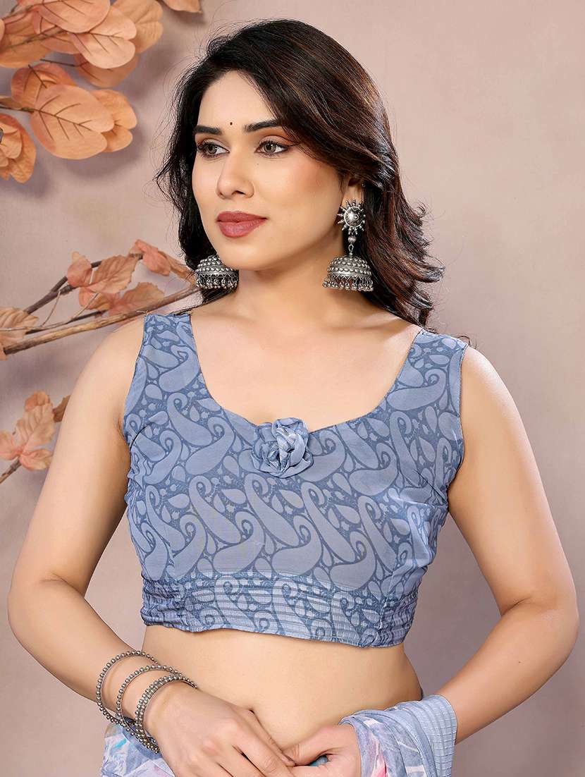 women printed casual wear saree with blouse - 22061608 - Standard Image - 3