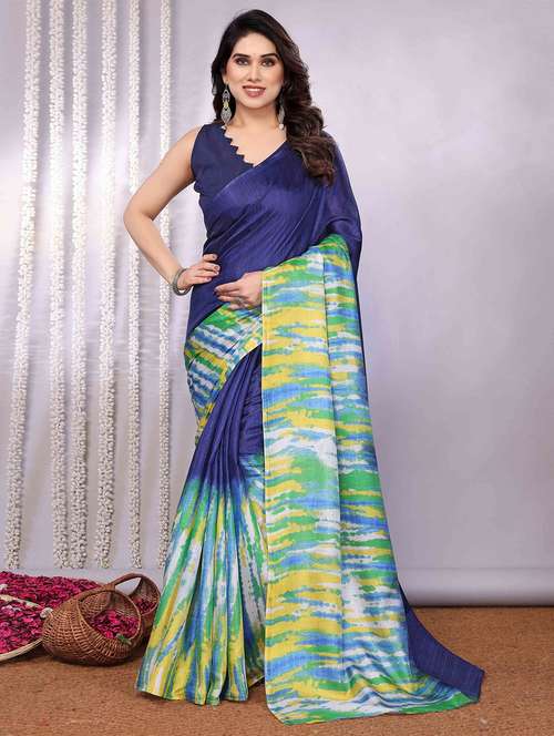 women printed casual wear saree with blouse - 22061639 -  Standard Image - 0
