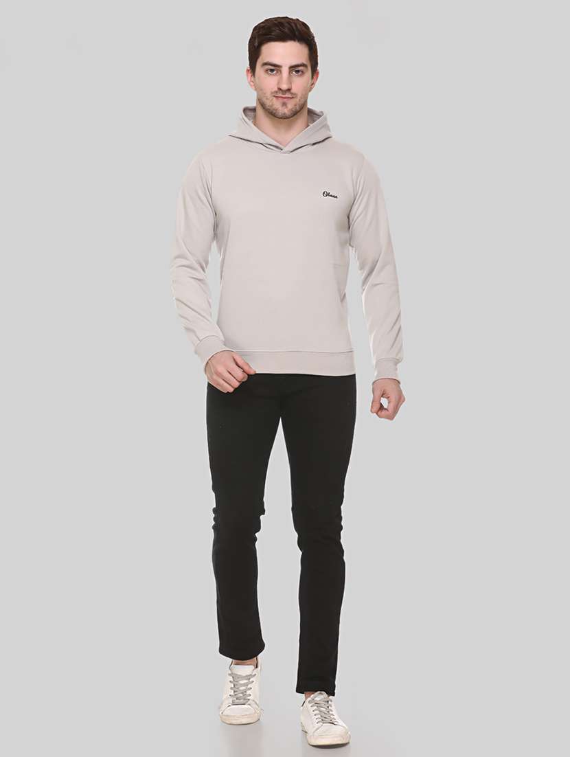 men solid long sleeve regular fit hooded sweatshirt - 22061677 -  Standard Image - 3