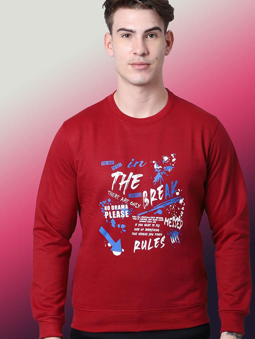 men tyographic long sleeve regular fit sweatshirt - 22061692 -  Zoom Image - 0