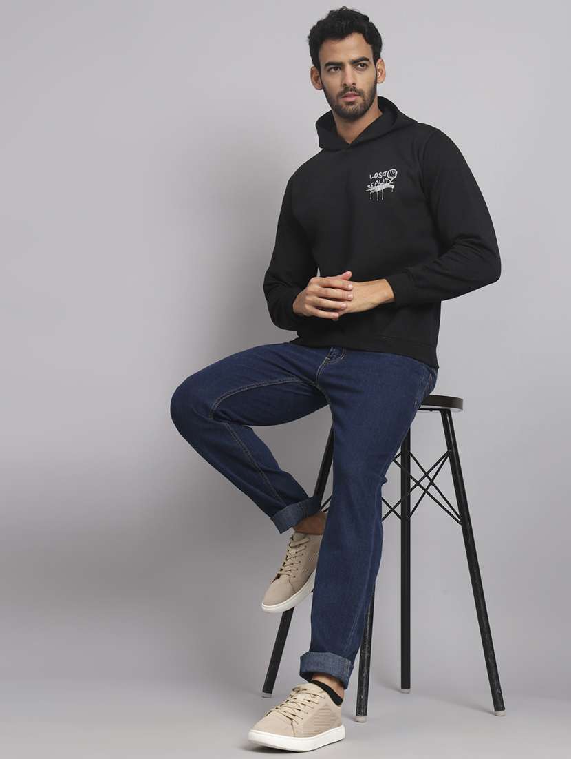 men printed long sleeve hooded sweatshirt - 22061693 - Standard Image - 3