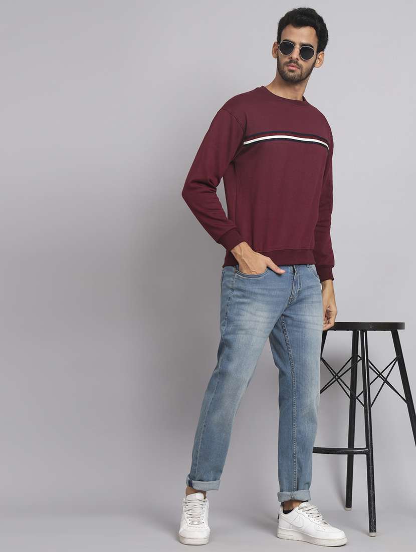 men striped long sleeve regular fit sweatshirt - 22061706 - Standard Image - 3