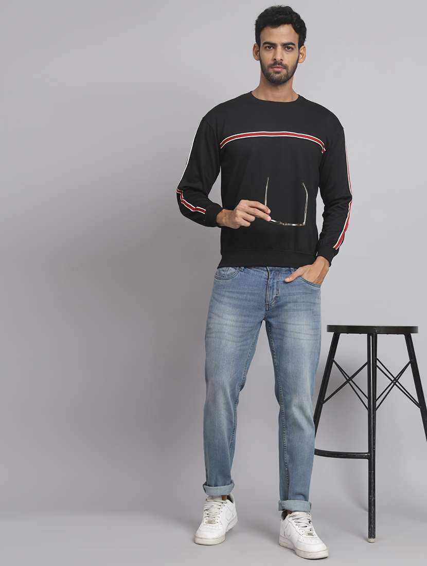 men striped long sleeve regular fit sweatshirt - 22061711 - Standard Image - 3