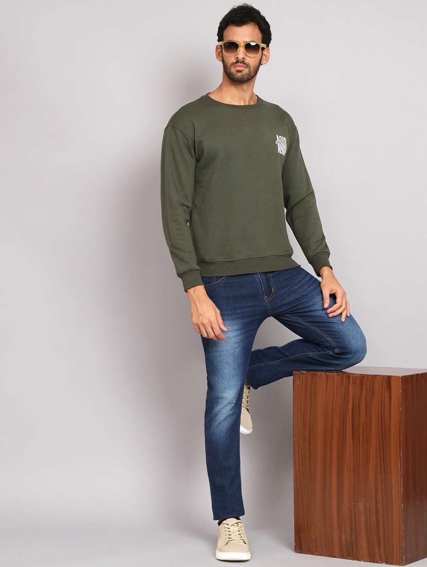 men printed long sleeve regular fit sweatshirt - 22061730 - Standard Image - 3