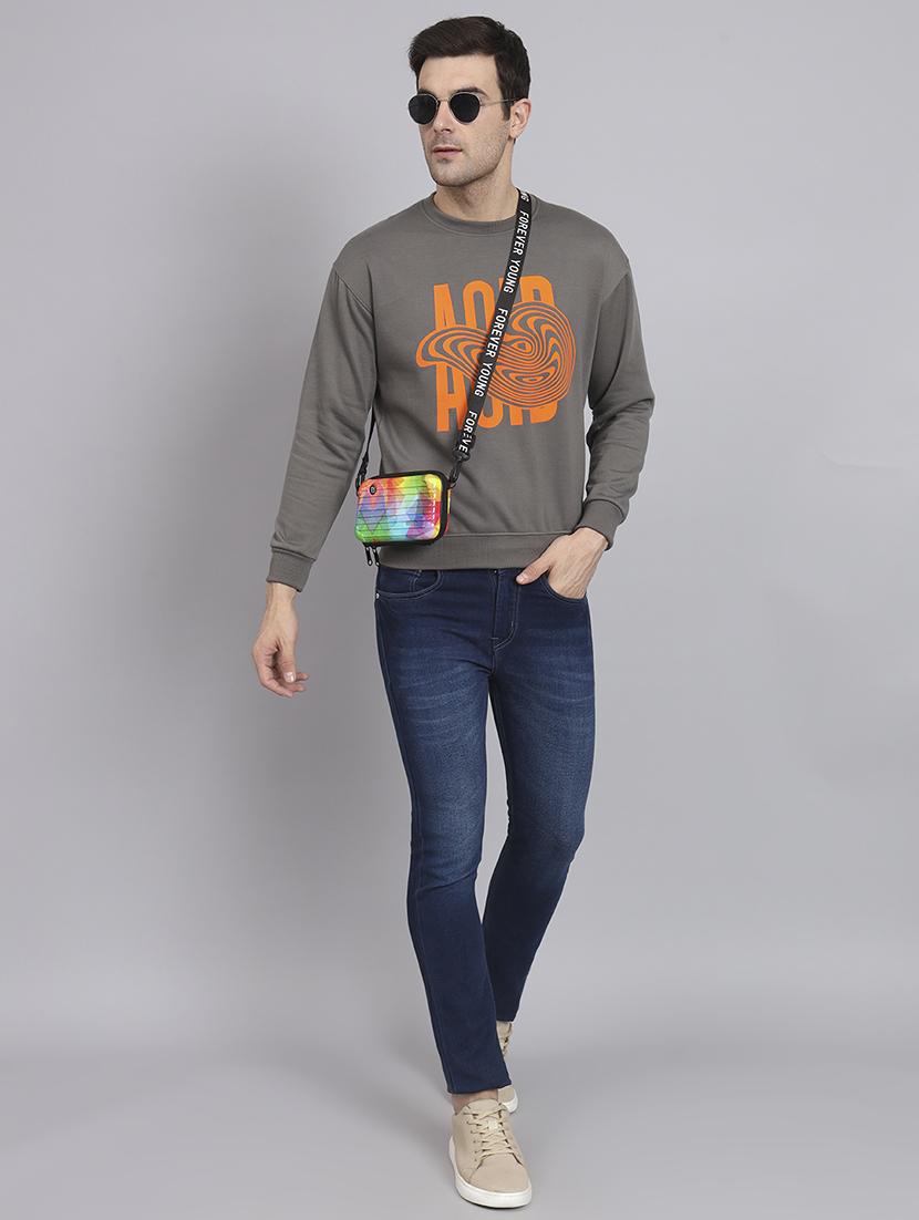 men printed long sleeve regular fit sweatshirt - 22061744 - Standard Image - 3