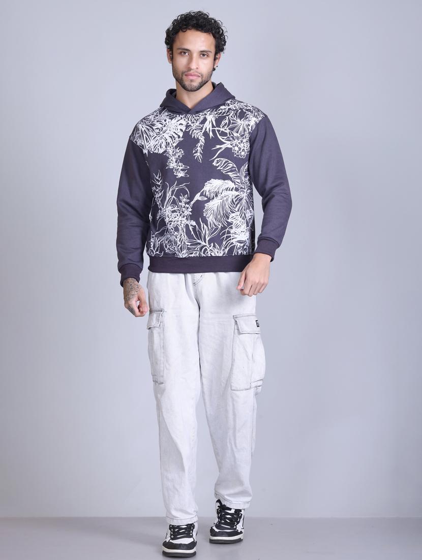 men printed long sleeve hooded sweatshirt - 22061751 - Standard Image - 3