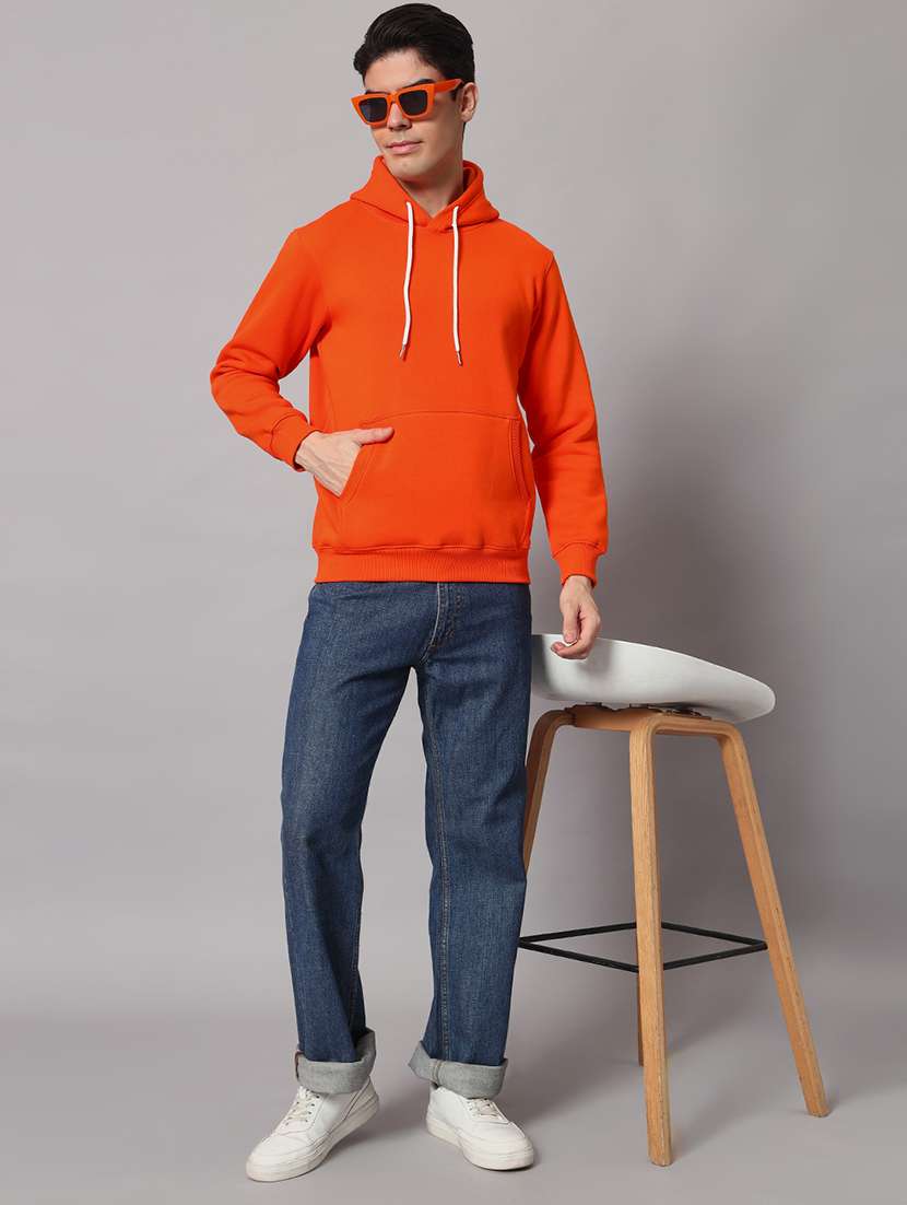 men solid long sleeve regular fit hooded sweatshirt - 22061753 -  Standard Image - 3