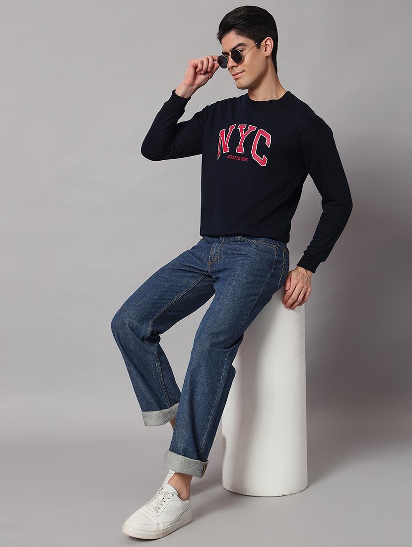 men chest print long sleeve regular fit sweatshirt - 22061758 - Standard Image - 3