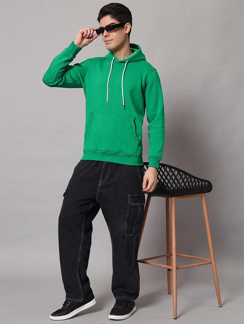 men solid long sleeve regular fit hooded sweatshirt - 22061787 - Standard Image - 3