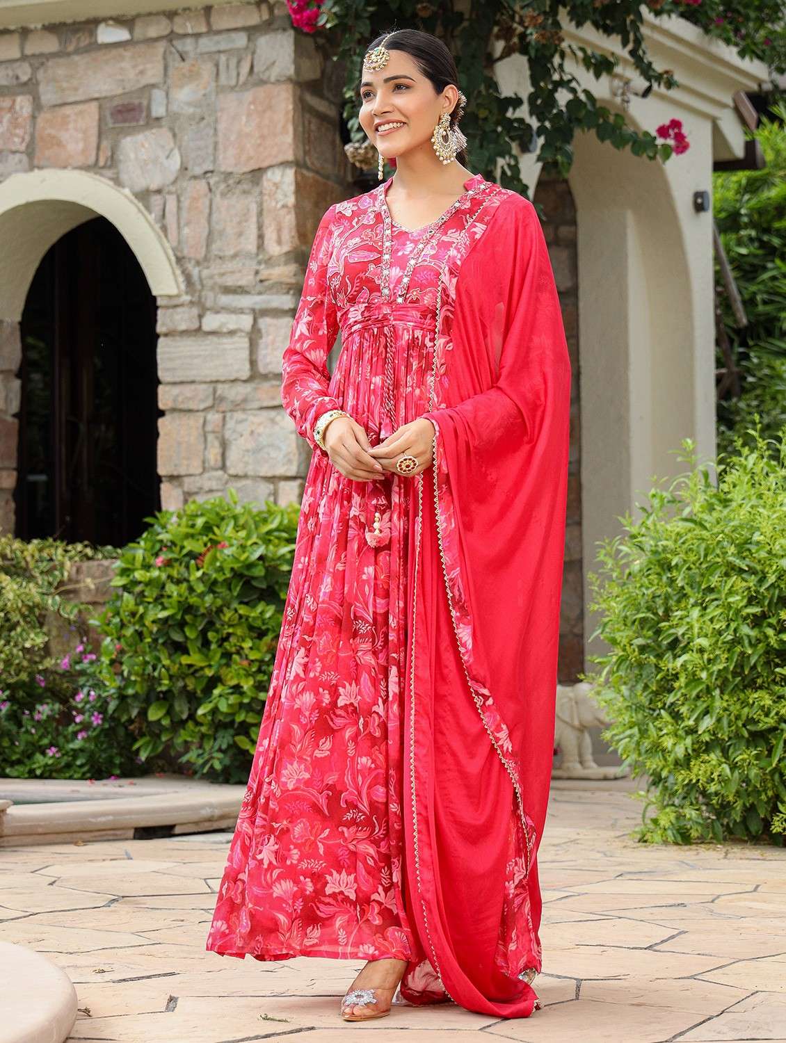 pink chiffon aline gown - 22061802 - Standard Image - 3