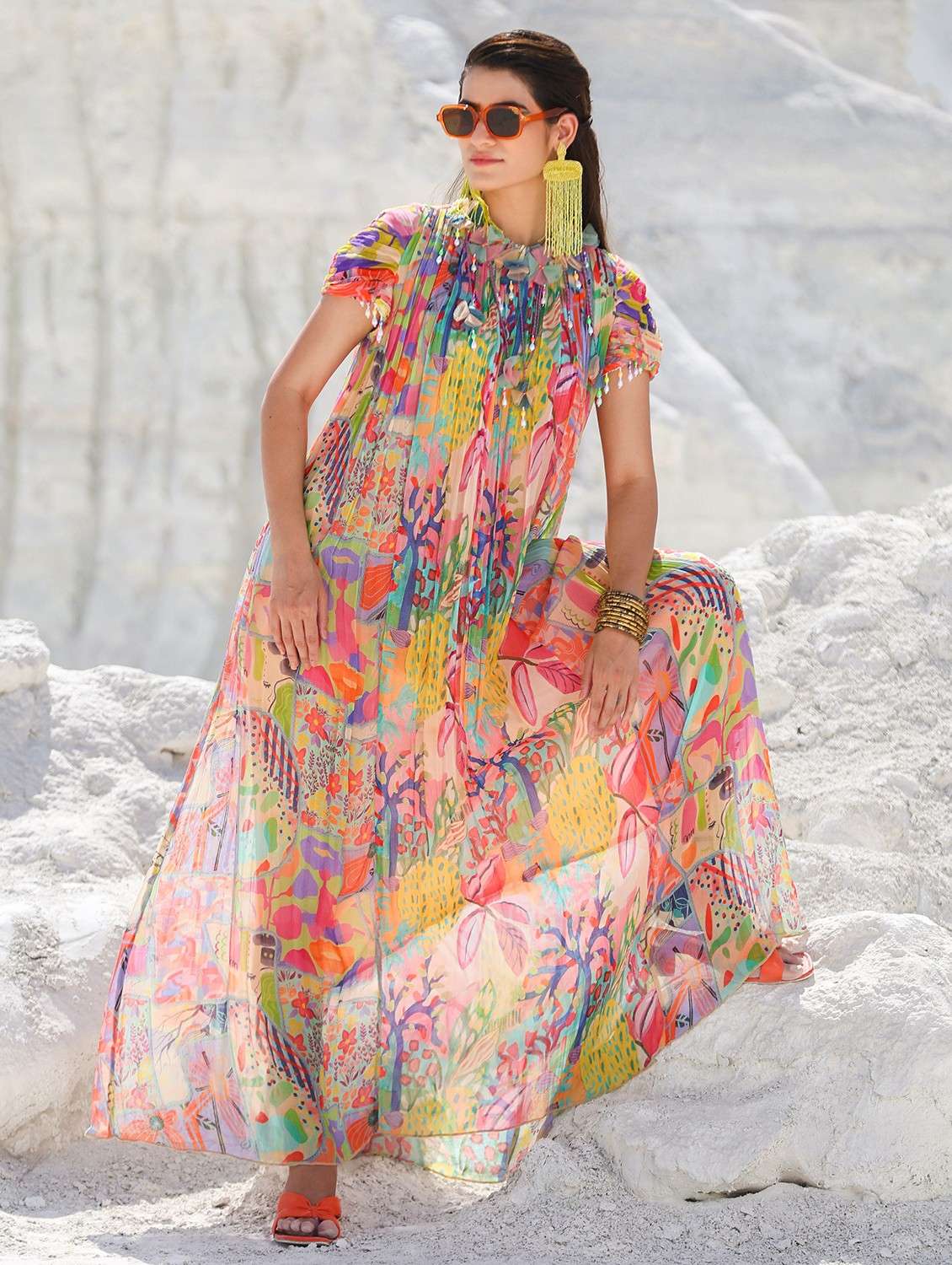 pink chiffon aline gown - 22061818 - Standard Image - 3