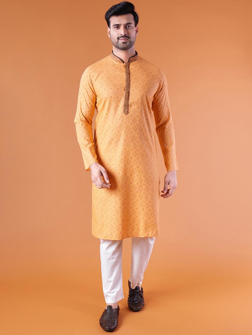 men mandarin neck kurta pyjama ethnic wear set - 22061823 - Zoom Image - 0