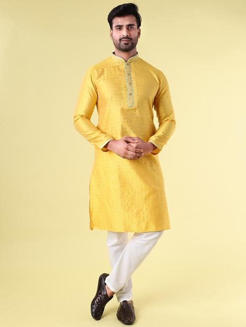 men mandarin neck kurta pyjama ethnic wear set - 22061828 - Standard Image - 0