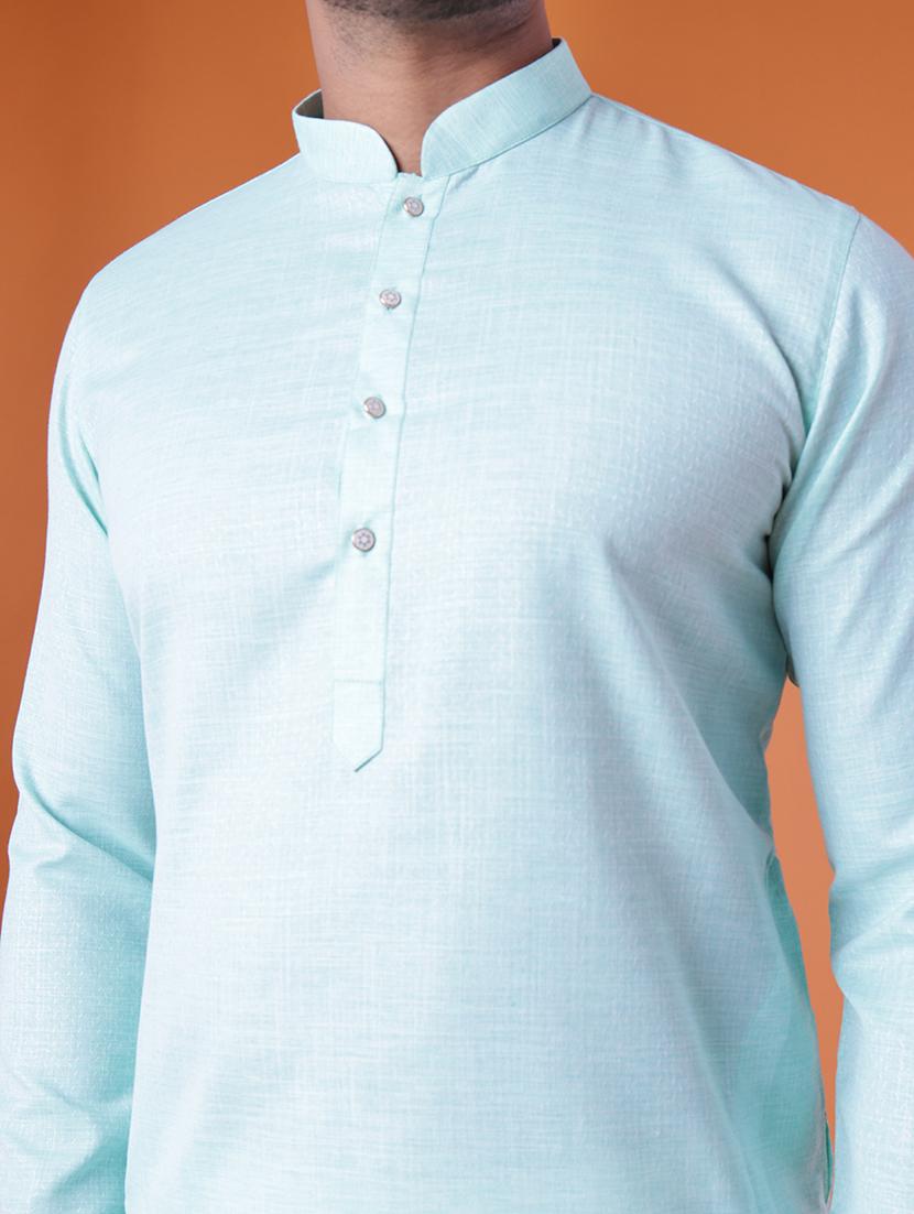 men mandarin neck kurta pyjama ethnic wear set - 22061845 - Standard Image - 5