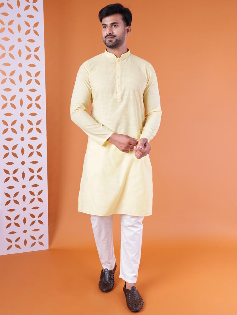 men mandarin neck kurta pyjama ethnic wear set - 22061846 -  Zoom Image - 0