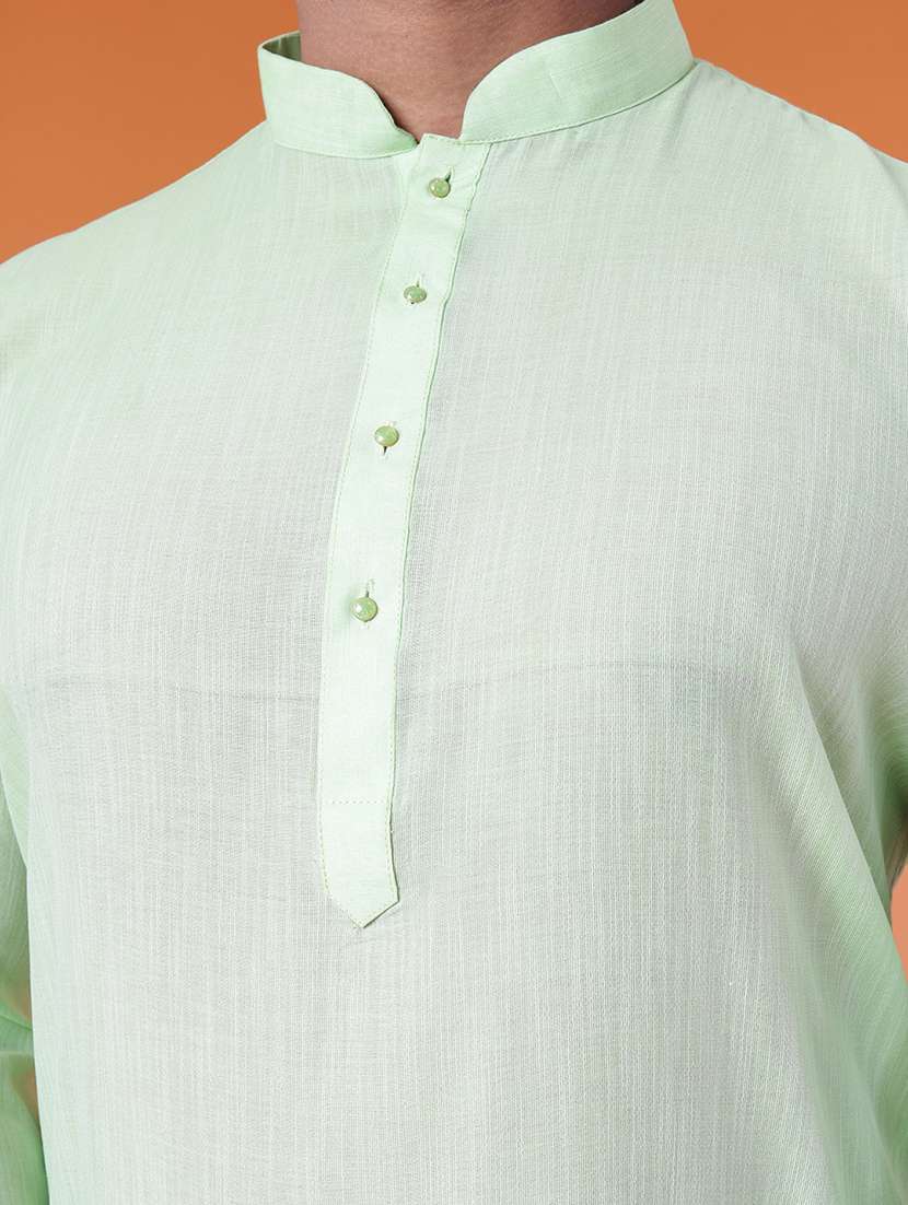 men mandarin neck kurta pyjama ethnic wear set - 22061847 - Standard Image - 5