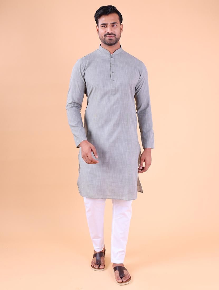 men mandarin neck kurta pyjama ethnic wear set