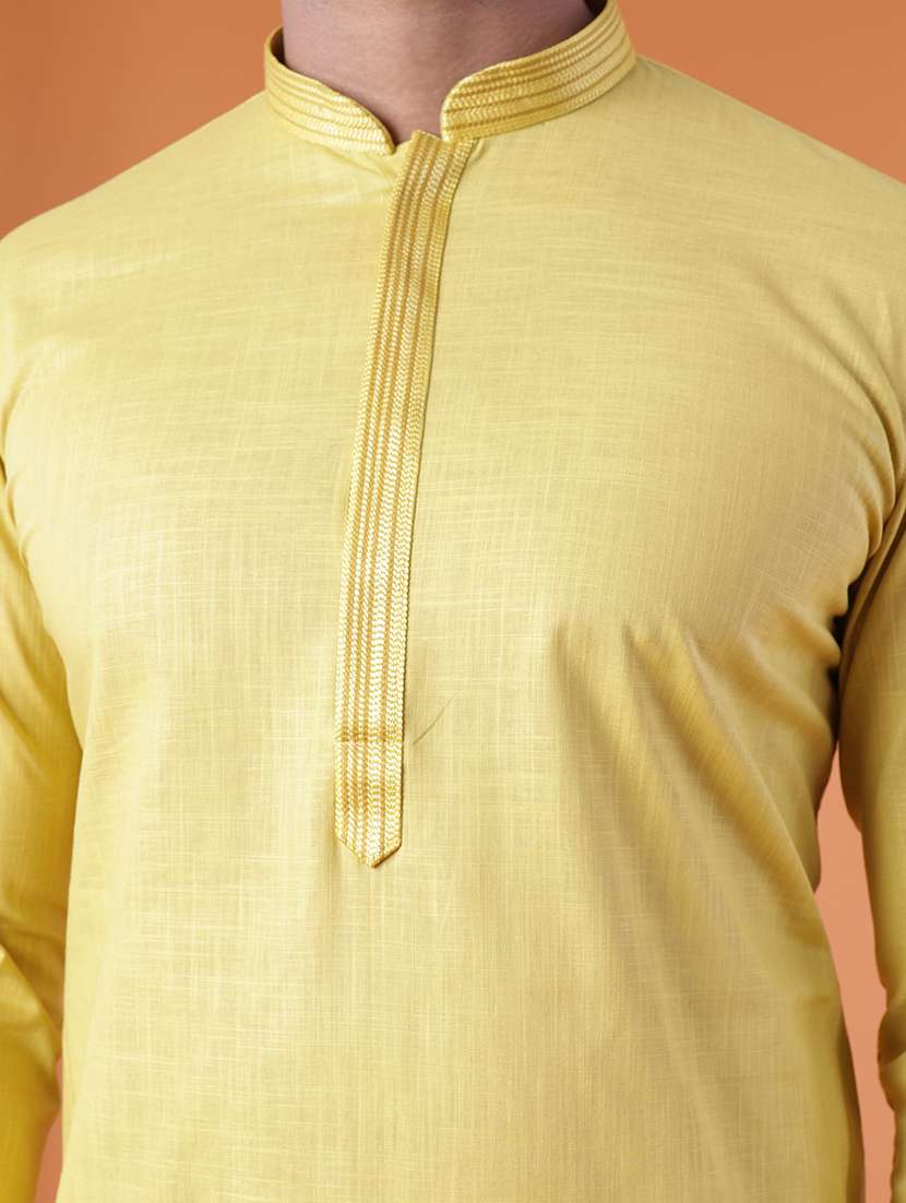 men mandarin neck kurta pyjama ethnic wear set - 22061856 - Standard Image - 5