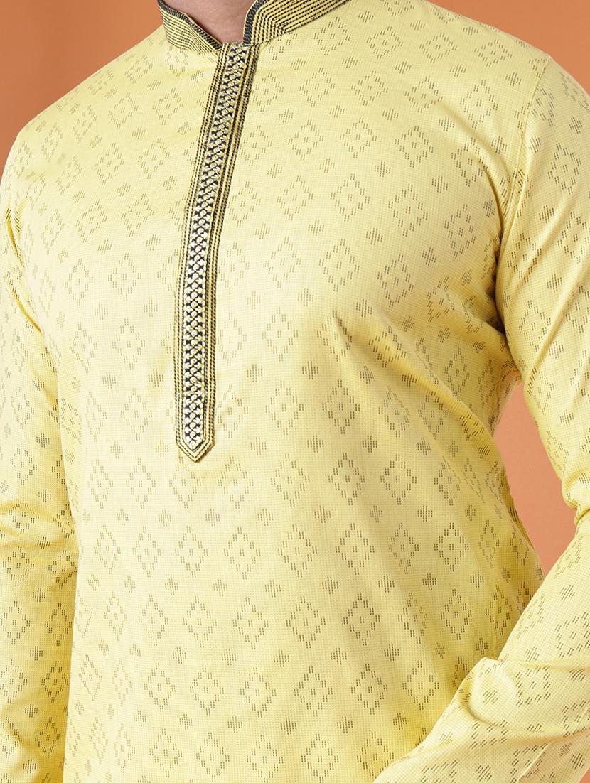 men mandarin neck kurta pyjama ethnic wear set - 22061858 - Standard Image - 5