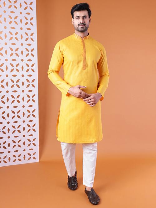 men mandarin neck kurta pyjama ethnic wear set - 22061866 -  Standard Image - 0