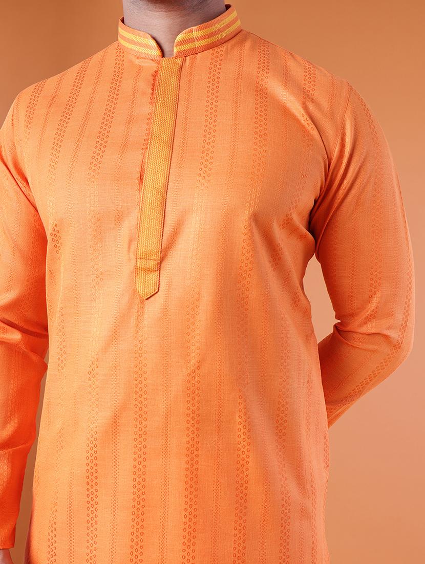 men mandarin neck kurta pyjama ethnic wear set - 22061868 - Standard Image - 5