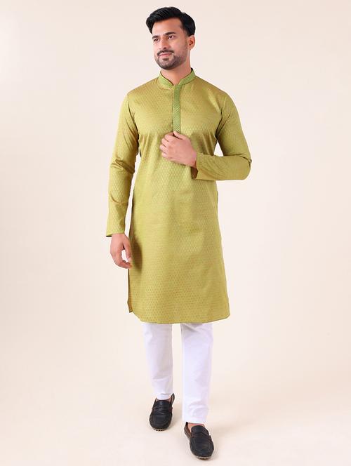 men mandarin neck kurta pyjama ethnic wear set - 22061869 -  Standard Image - 0