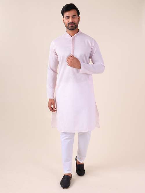 men mandarin neck kurta pyjama ethnic wear set - 22061871 - Standard Image - 0