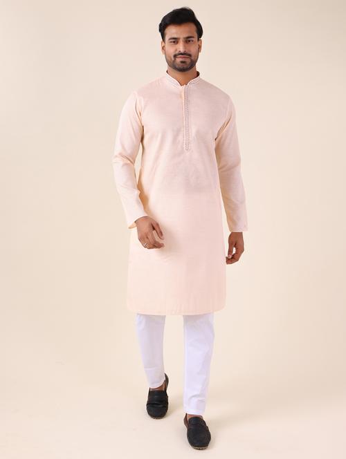 men mandarin neck kurta pyjama ethnic wear set - 22061873 -  Standard Image - 0
