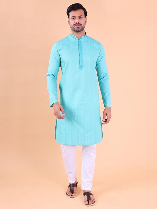 men mandarin neck kurta pyjama ethnic wear set - 22061876 -  Standard Image - 0