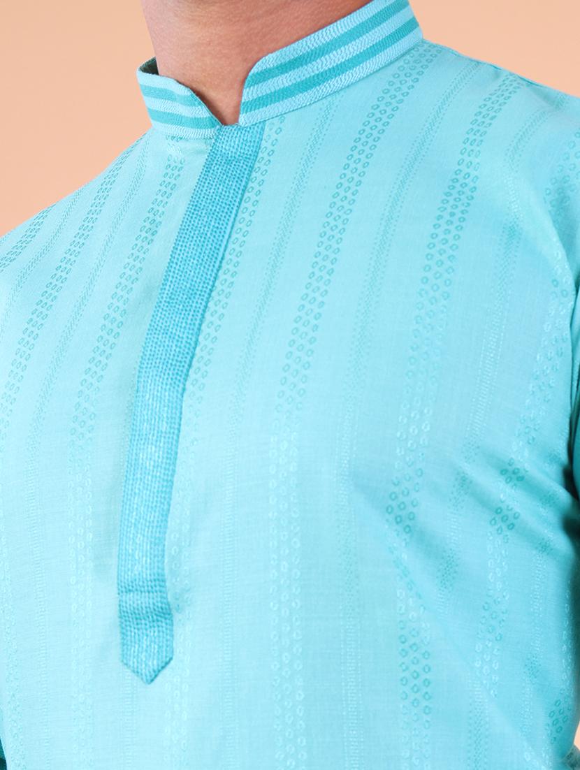 men mandarin neck kurta pyjama ethnic wear set - 22061876 - Standard Image - 5