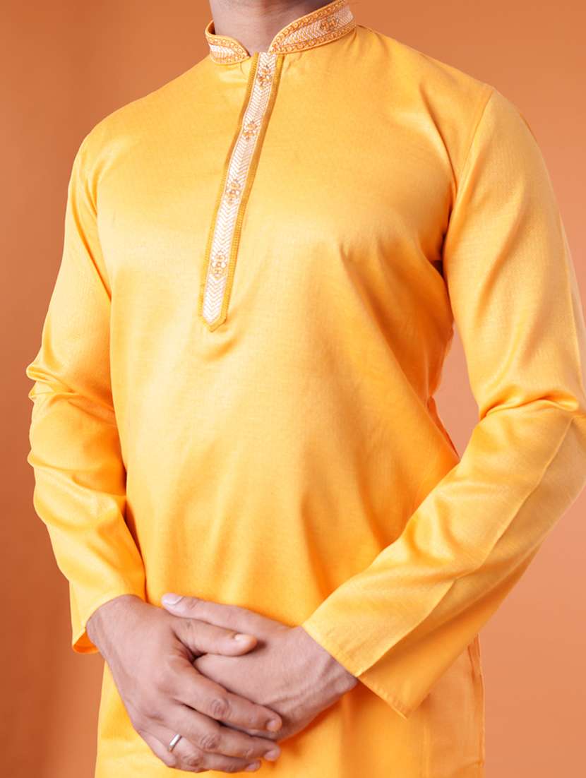 men mandarin neck kurta pyjama ethnic wear set - 22061883 - Standard Image - 5