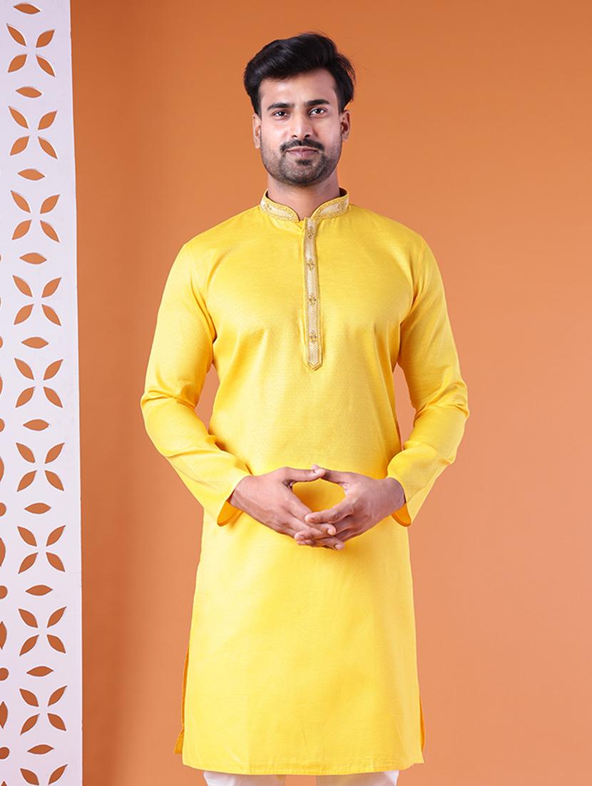 men mandarin neck kurta pyjama ethnic wear set - 22061885 - Standard Image - 3