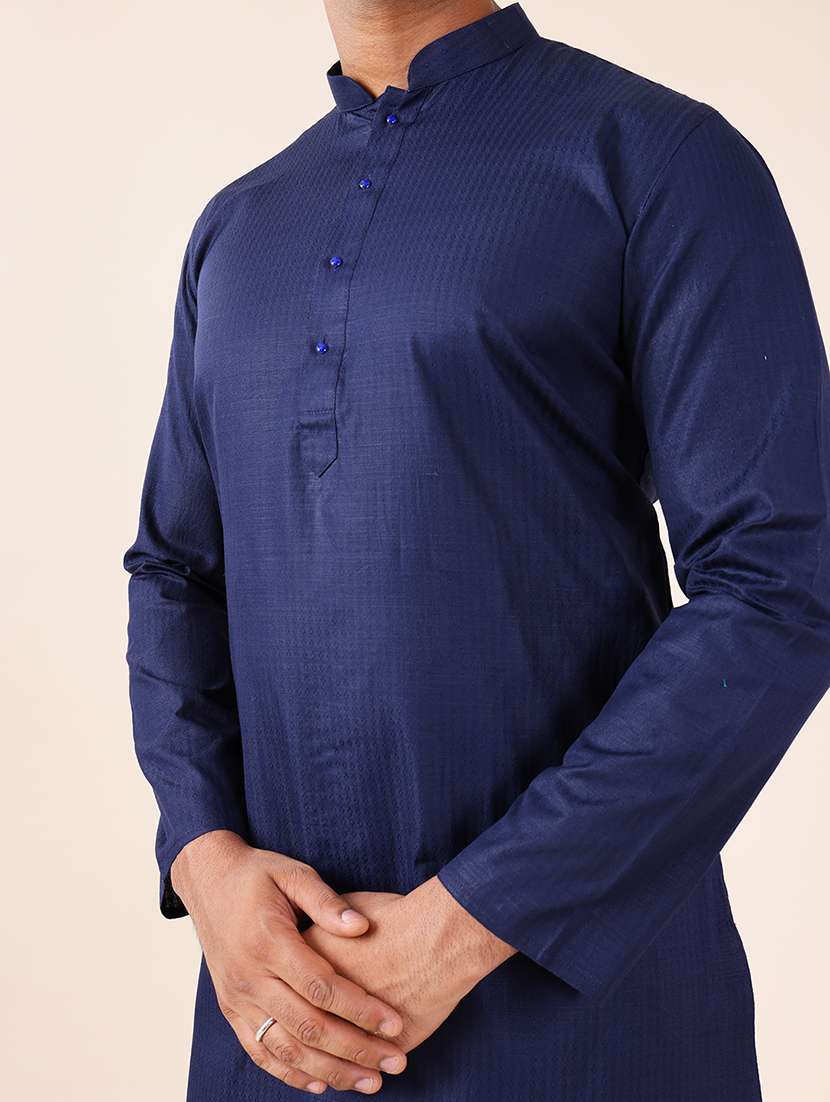 men mandarin neck kurta pyjama ethnic wear set - 22061887 - Standard Image - 5