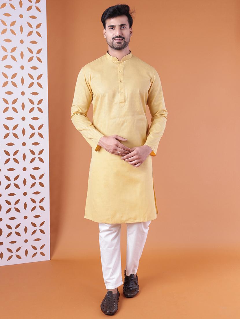 men mandarin neck kurta pyjama ethnic wear set - 22061891 - Zoom Image - 0
