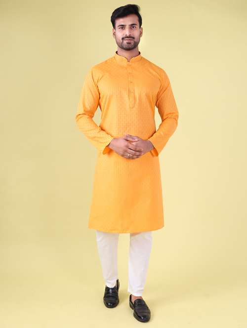 men mandarin neck kurta pyjama ethnic wear set - 22061896 - Standard Image - 0