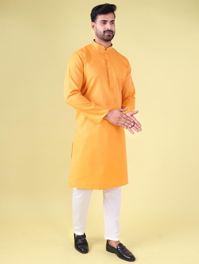 men mandarin neck kurta pyjama ethnic wear set - 22061896 - Standard Image - 3