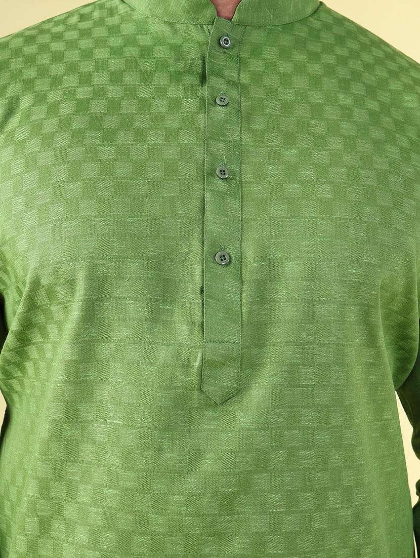men mandarin neck kurta pyjama ethnic wear set - 22061897 - Standard Image - 5
