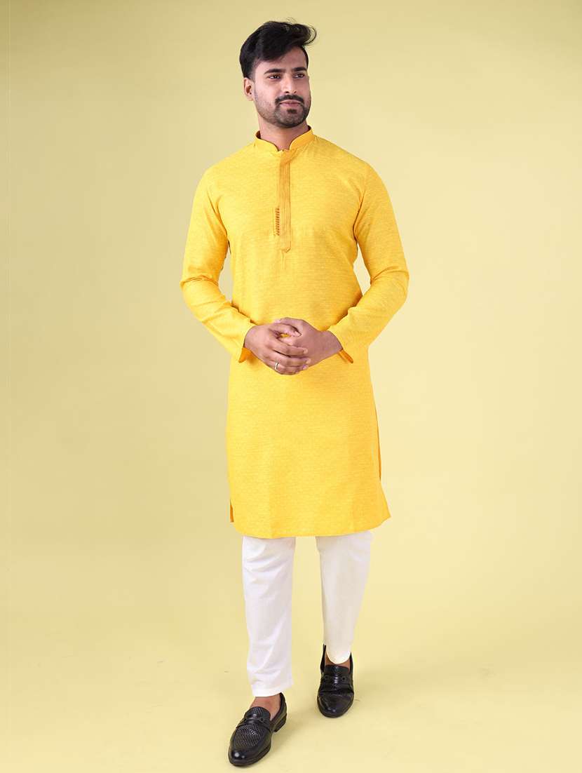 men mandarin neck kurta pyjama ethnic wear set - 22061901 -  Standard Image - 3