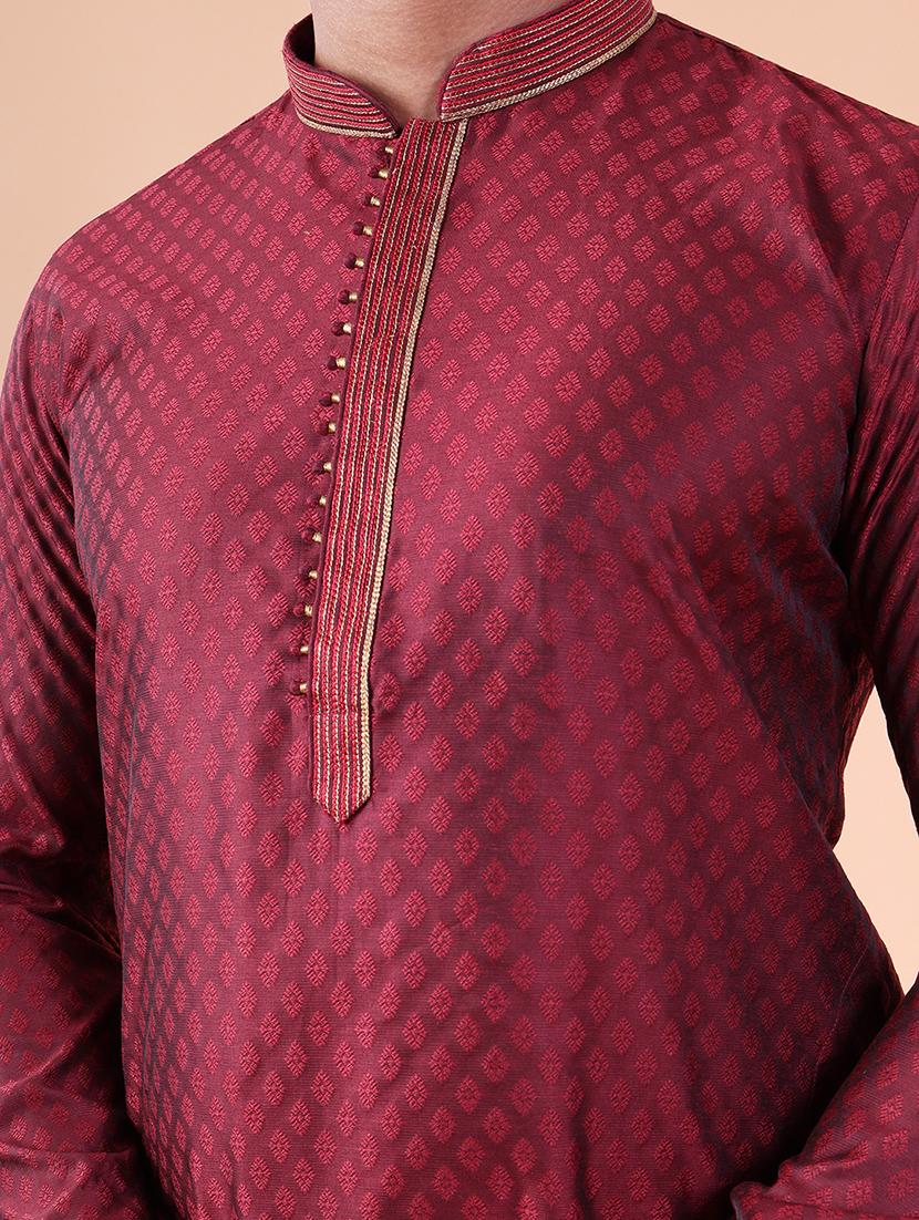 men mandarin neck kurta pyjama ethnic wear set - 22061903 - Standard Image - 5