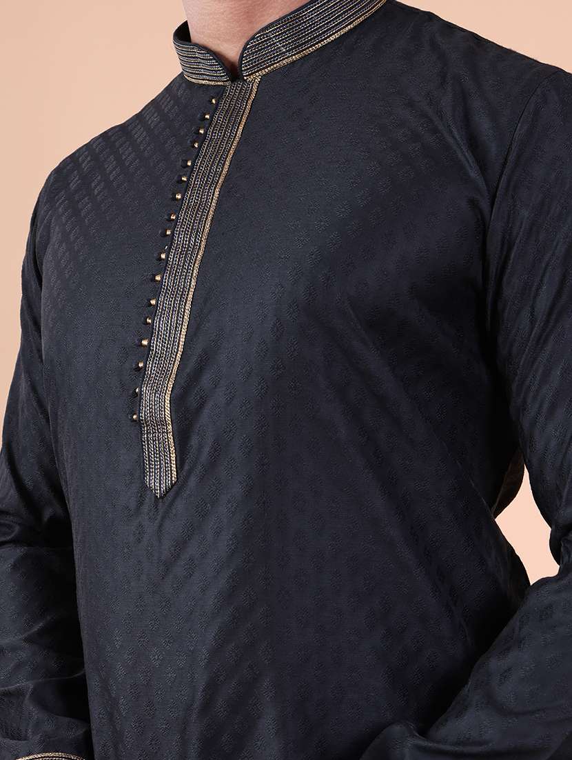 men mandarin neck kurta pyjama ethnic wear set - 22061904 - Standard Image - 5
