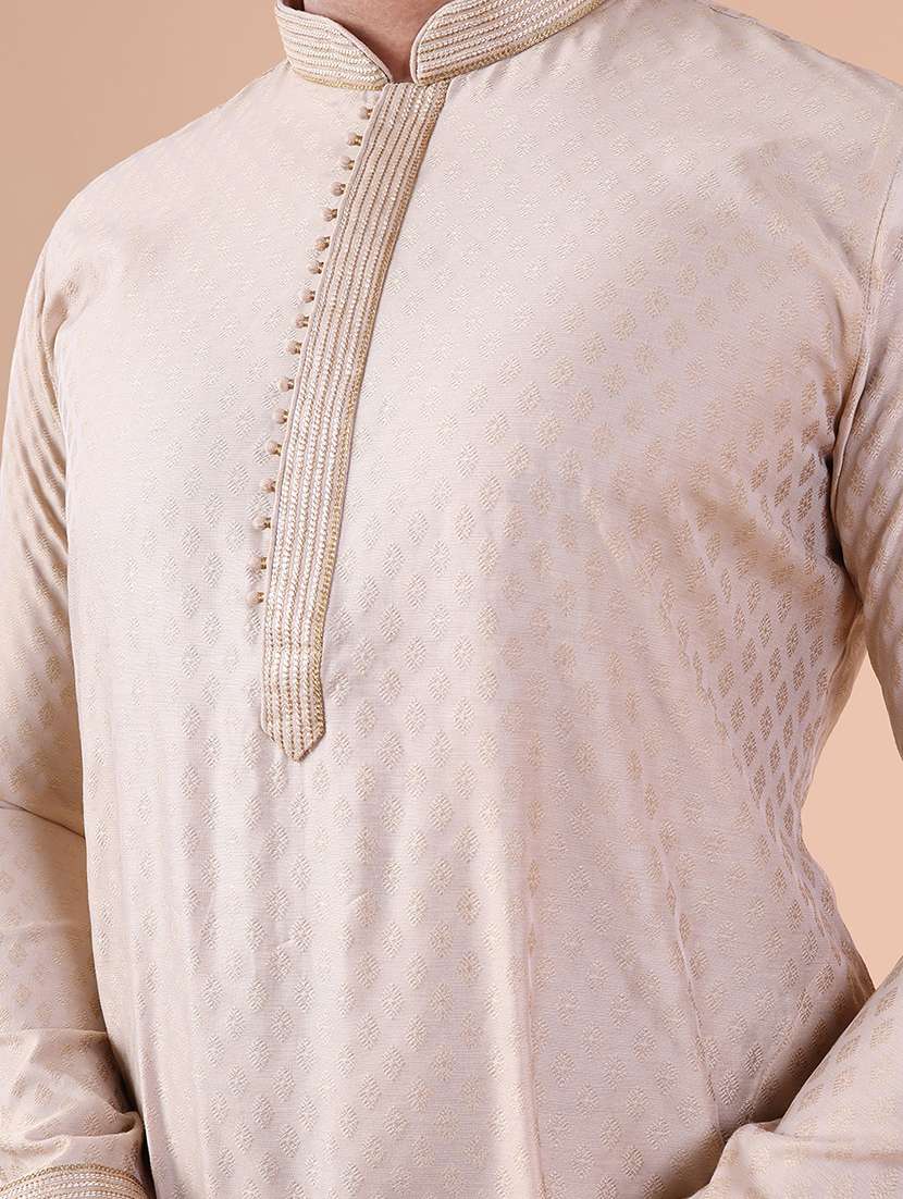 men mandarin neck kurta pyjama ethnic wear set - 22061906 - Standard Image - 5
