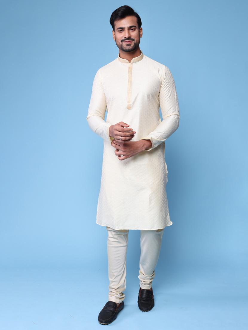 men mandarin neck kurta pyjama ethnic wear set - 22061907 - Zoom Image - 0