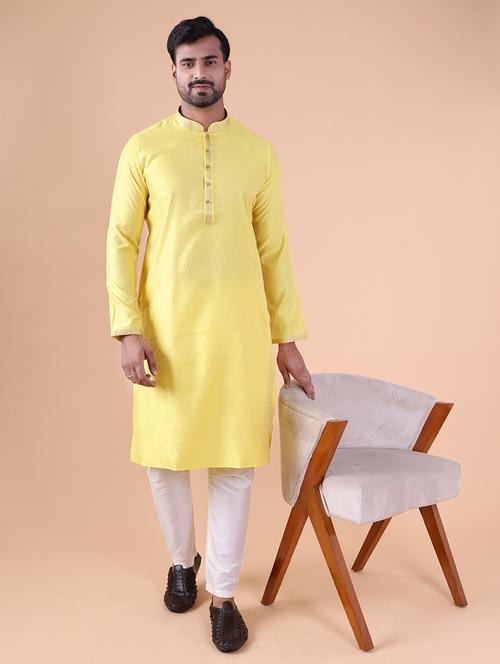 men mandarin neck kurta pyjama ethnic wear set - 22061910 - Standard Image - 0