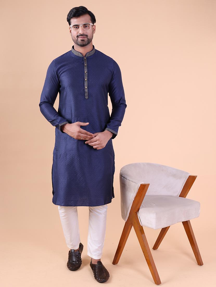 men mandarin neck kurta pyjama ethnic wear set - 22061911 -  Zoom Image - 0