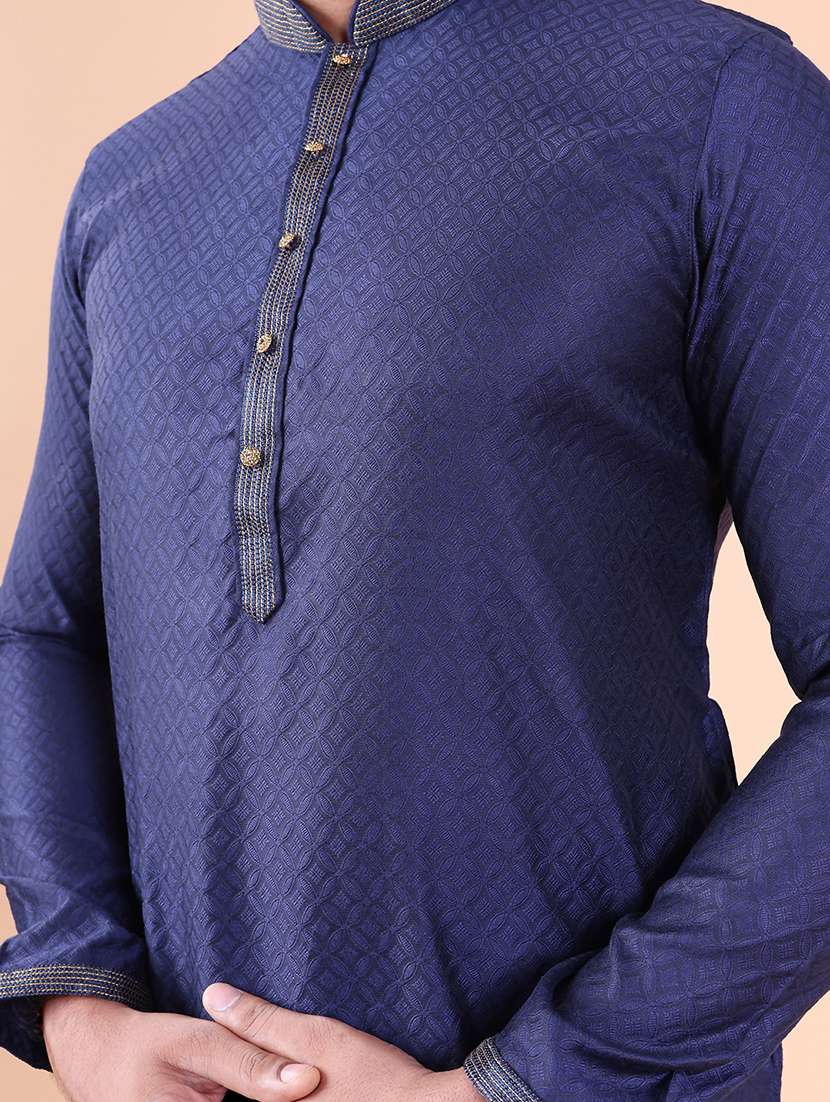 men mandarin neck kurta pyjama ethnic wear set - 22061911 - Standard Image - 5
