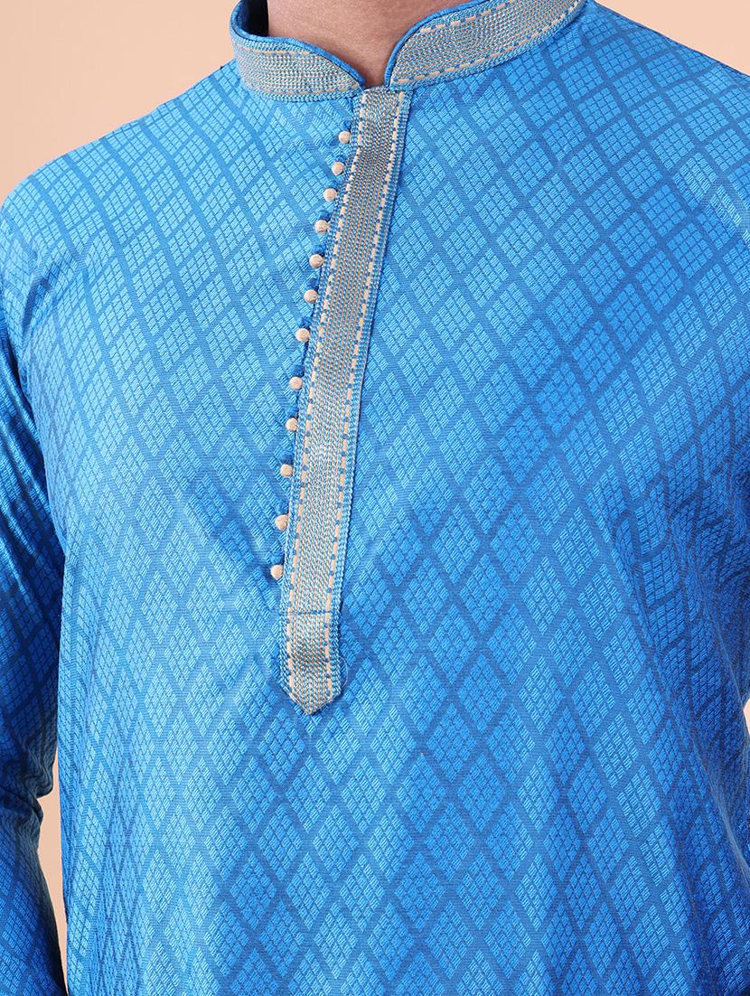men mandarin neck kurta pyjama ethnic wear set - 22061914 - Standard Image - 5