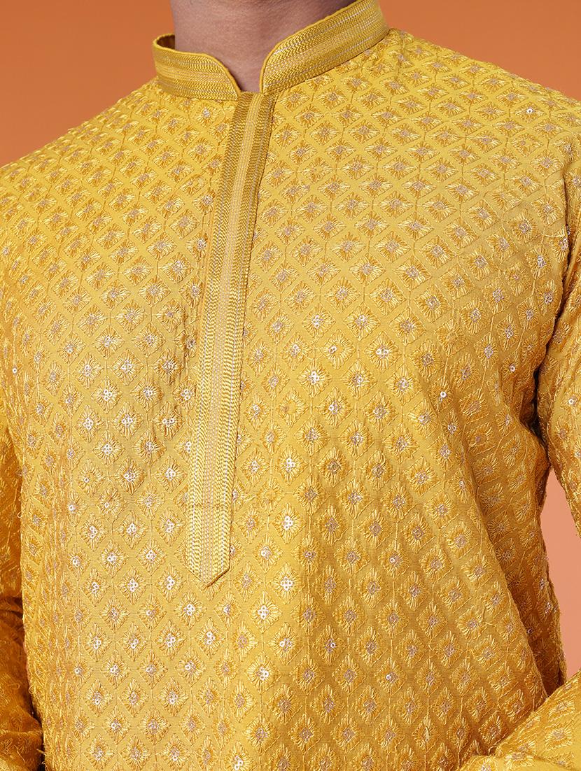 men mandarin neck kurta pyjama ethnic wear set - 22061918 - Standard Image - 5