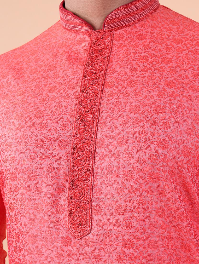 men mandarin neck kurta pyjama ethnic wear set - 22061923 - Standard Image - 5