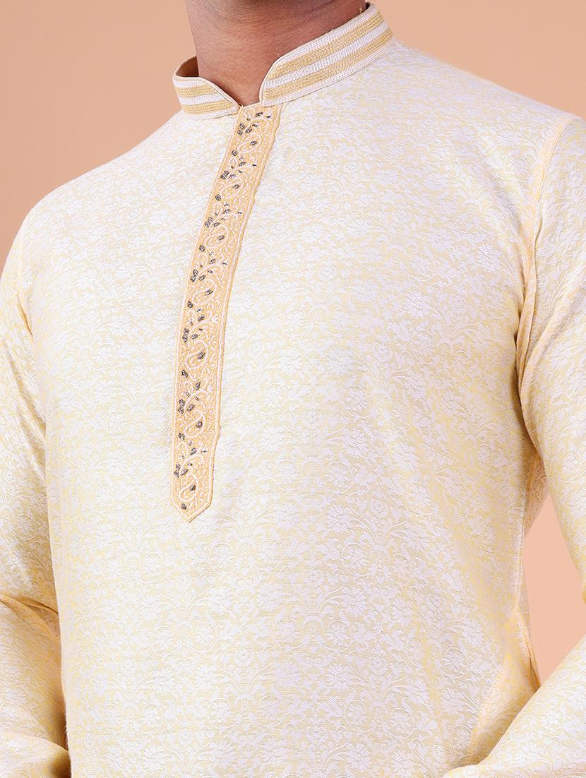 men mandarin neck kurta pyjama ethnic wear set - 22061924 - Standard Image - 5